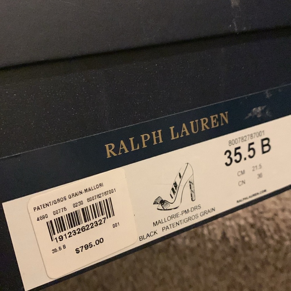 Ralph Lauren Purple Label Mallorie Black Patent Leather Bow Pumps Heels 35.5B - Picture 9 of 17